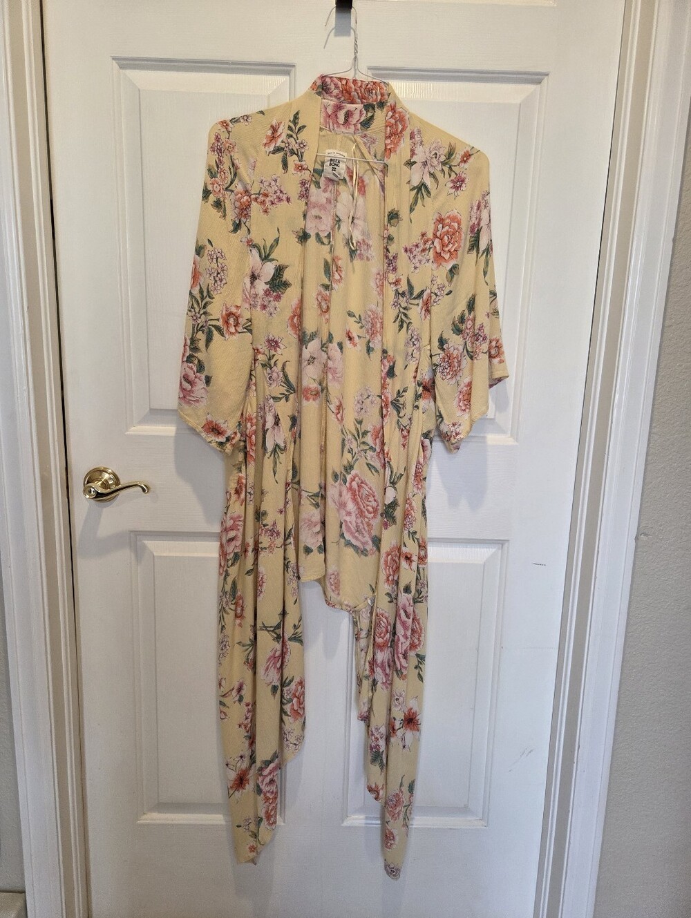 Billabong Yellow Floral Draped Cover-Up
